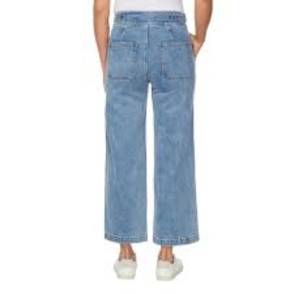 Hudson Mid Rise Tie Waist Wide Leg Cropped Light Wash Jeans 27 4 - Picture 4 of 12
